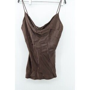 ZARA BROWN SATIN SILK TANK TOP SIZE XS
